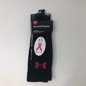 NEW Under Armour Unrivaled Black Crew Socks L